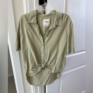 Abercrombie size small button up tie front high low top
